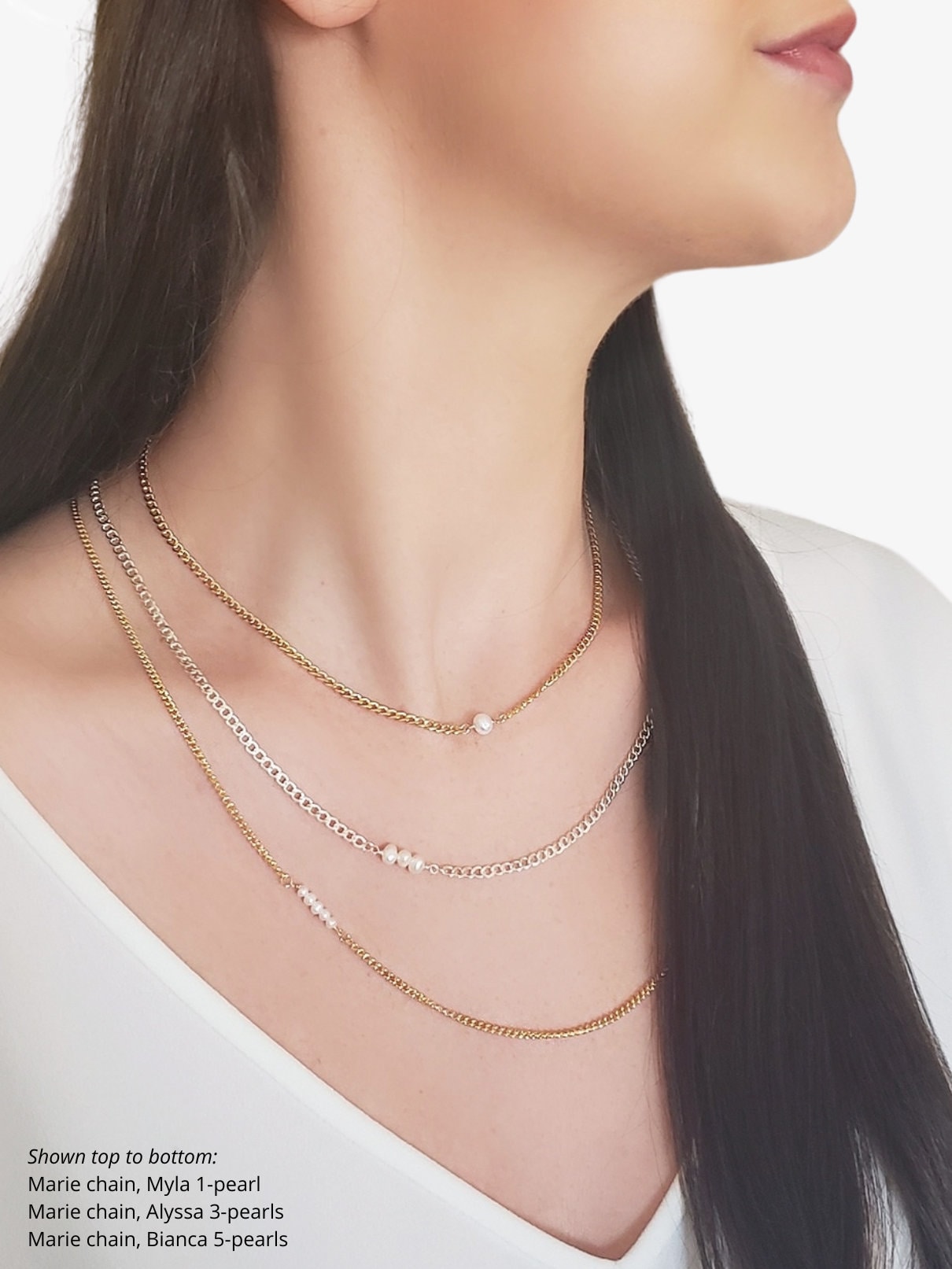 Gold Filled, Sterling Silver Pearl Connectors, 3 Styles! Real Freshwater Pearls for Permanent Jewelry Bracelet AAA Quality 3mm 4mm 5mm