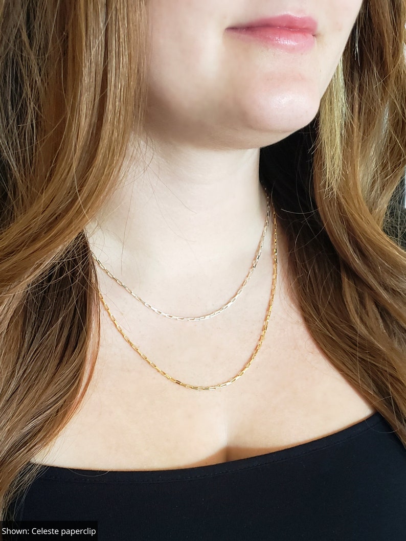 14K Gold Filled Chain by the Foot Paperclip Bar Cable Heart Etsy