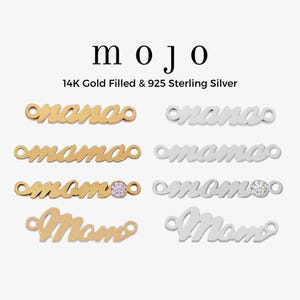 14k Gold Filled 925 Sterling Silver Mama Connector Mom Charm Nana Connectors for Permanent Jewelry Bracelet Necklace Nana Grammy Grandma