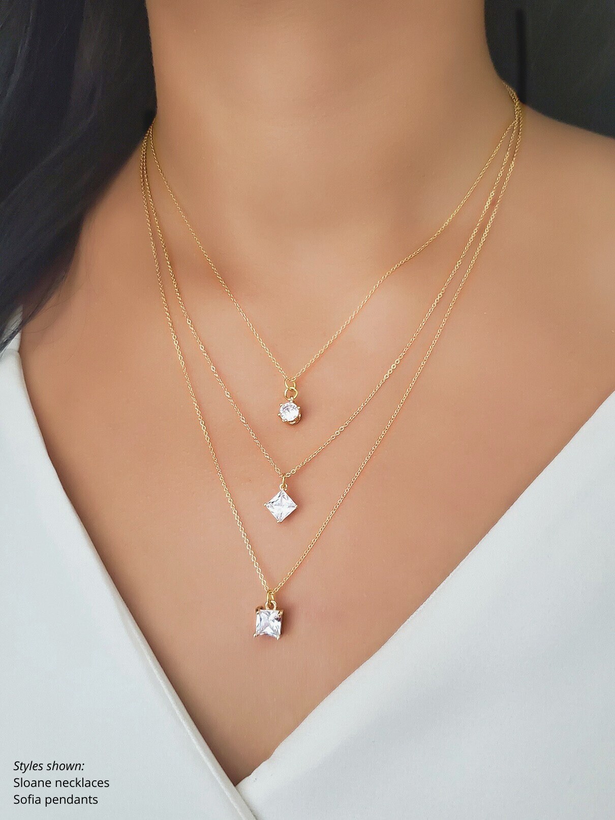 Slide-on Mejuri Style Simple Diamond CZ Charm Gold Cubic