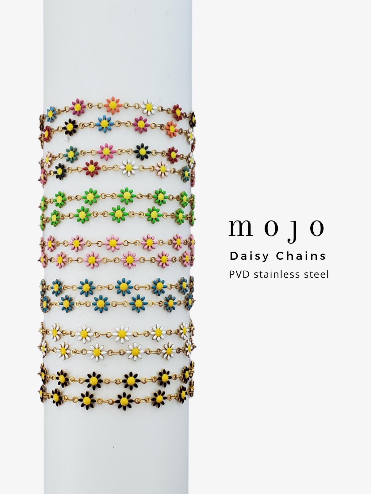 GLORIE PULSE CHAIN グロリエ　パルスチェーン 9 Colors! Daisy Chains for Permanent Jewelry PVD Stainless Steel