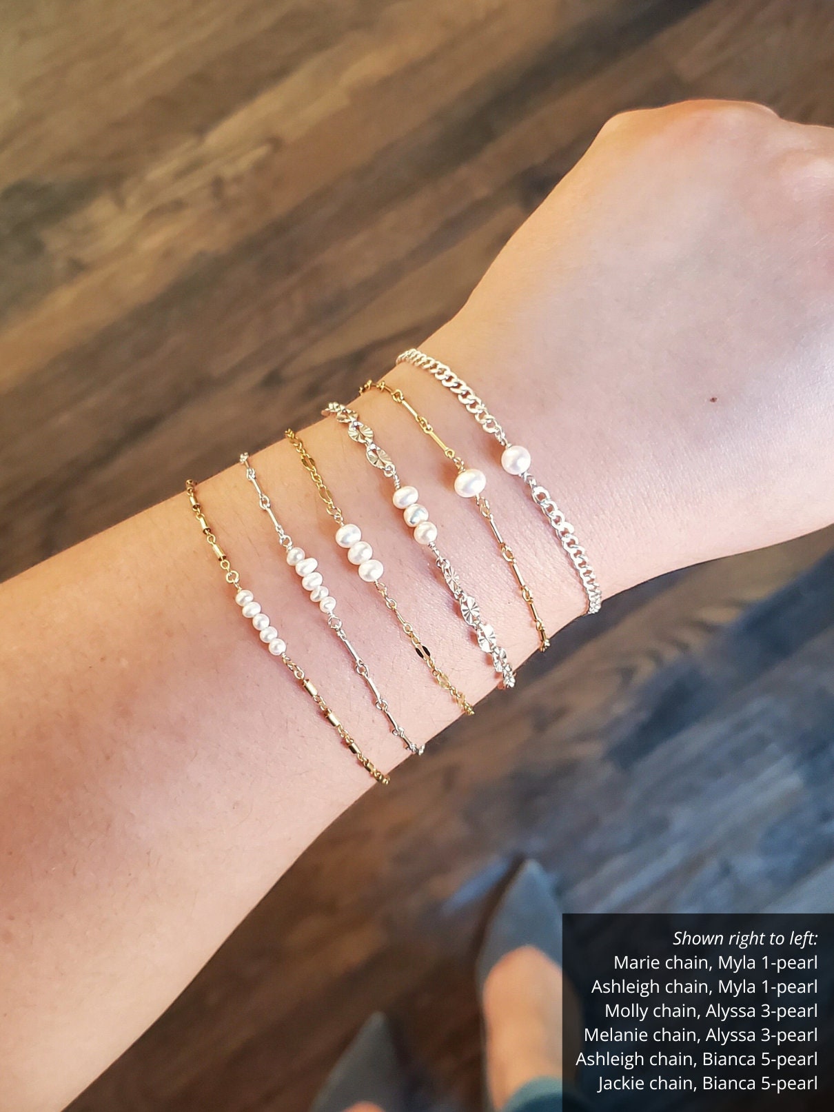 Gold Filled, Sterling Silver Pearl Connectors, 3 Styles! Real Freshwater Pearls for Permanent Jewelry Bracelet AAA Quality 3mm 4mm 5mm