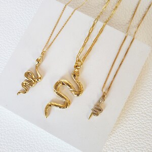 Gold Snake Pendant 3 Styles 24K Gold Plated Brass Snake Charm Chinese ...