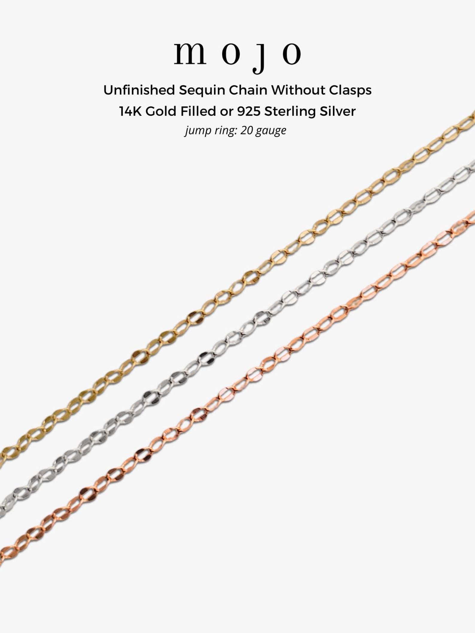 Chain Without Locket Gold Filled, Sterling Silver Sequin Chain for Permanent Jewelry, Chain ...