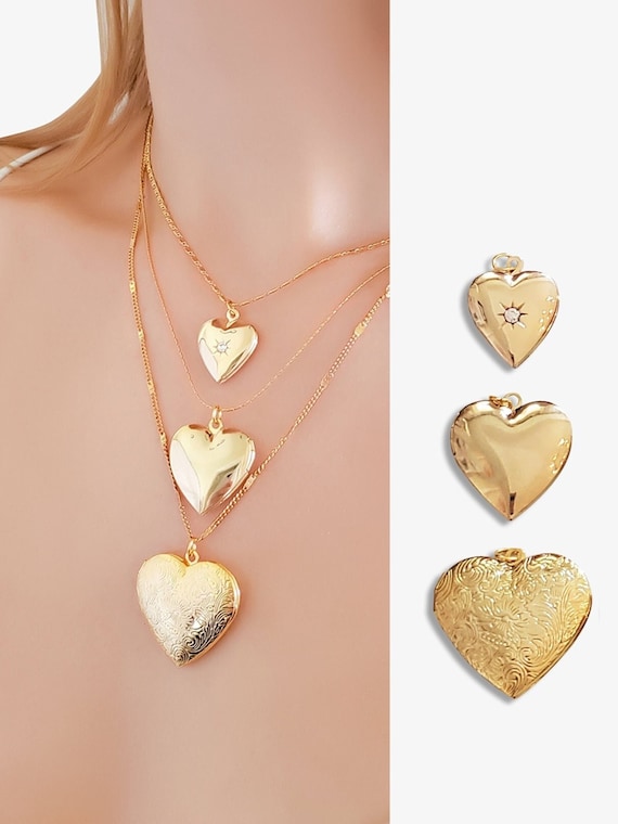 Fashion Woman 18k Gold Plated Stainless Steel Heart Charm Love Chain  Necklace