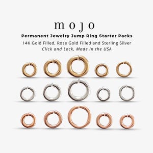 Permanent Jewelry Jump Ring Starter Pack, 14k Gold Filled, 925 Sterling Silver, Rose Gold Filled Jumprings for Welding, Click and Lock, USA