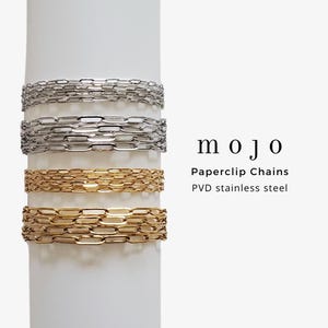 2 Sizes Paperclip Chain Stainless Steel  Gold and Silver PVD Unfinished Chain 2.5MM 4MM Cable Chain By The Foot Jewelry DIY Wholesale SAMONE