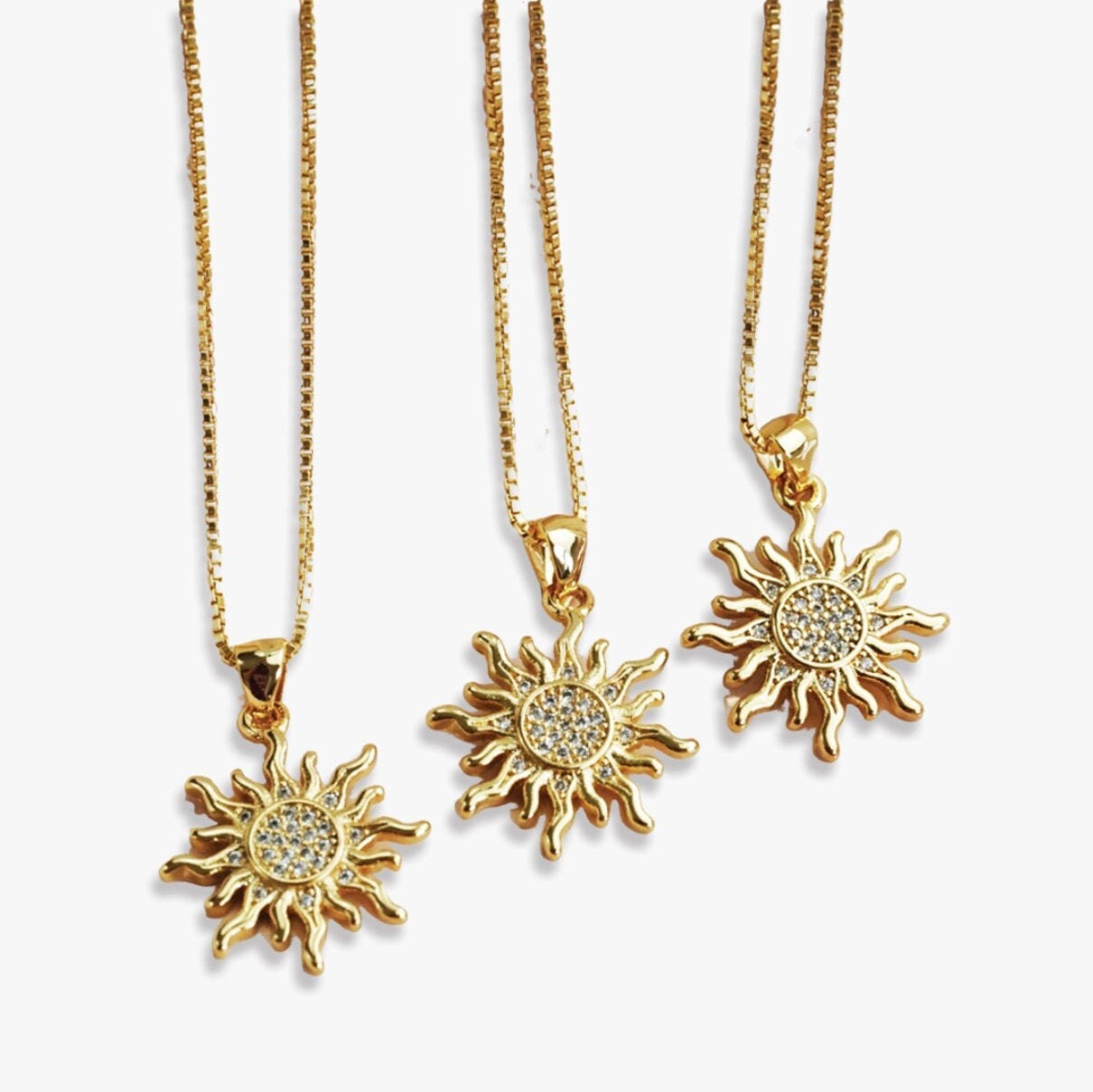 Gold Sun Pendant Celestial Jewelry Gold 