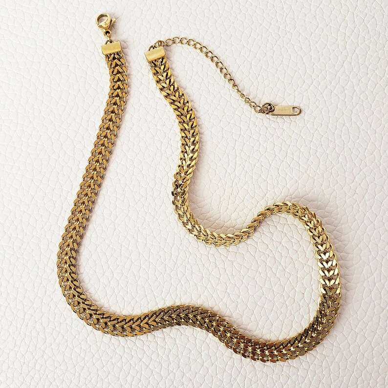 18K Gold Stainless Steel Thick Adjustable Necklace Tarnish Etsy