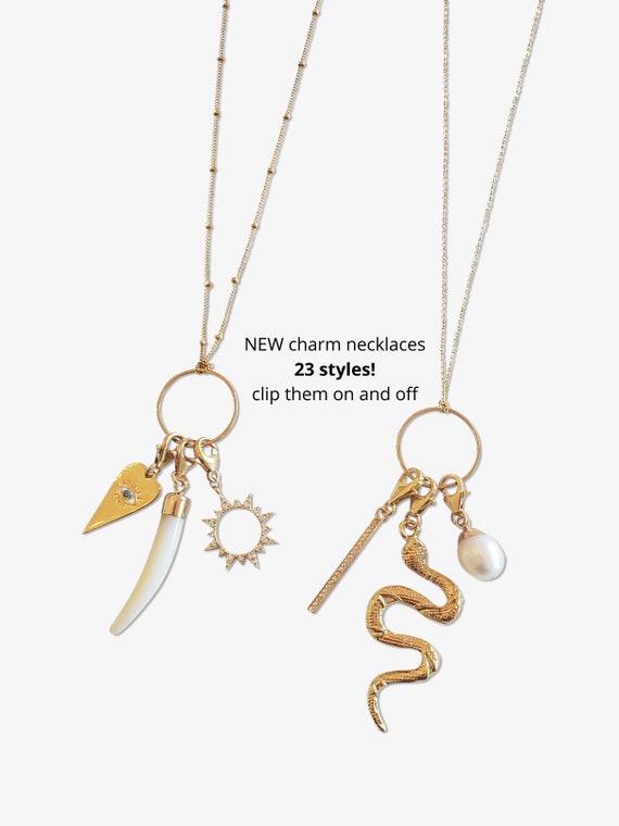 Moon & Stars Charm Holder Necklace