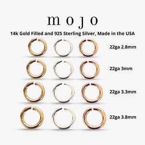 Set of 20, 60, 100 Jump Rings For Permanent Jewelry 14k Gold Filled Rose Gold Filled 925 Sterling Silver 22ga Open Rings 2.8mm 3mm 3.3mm 3.8
