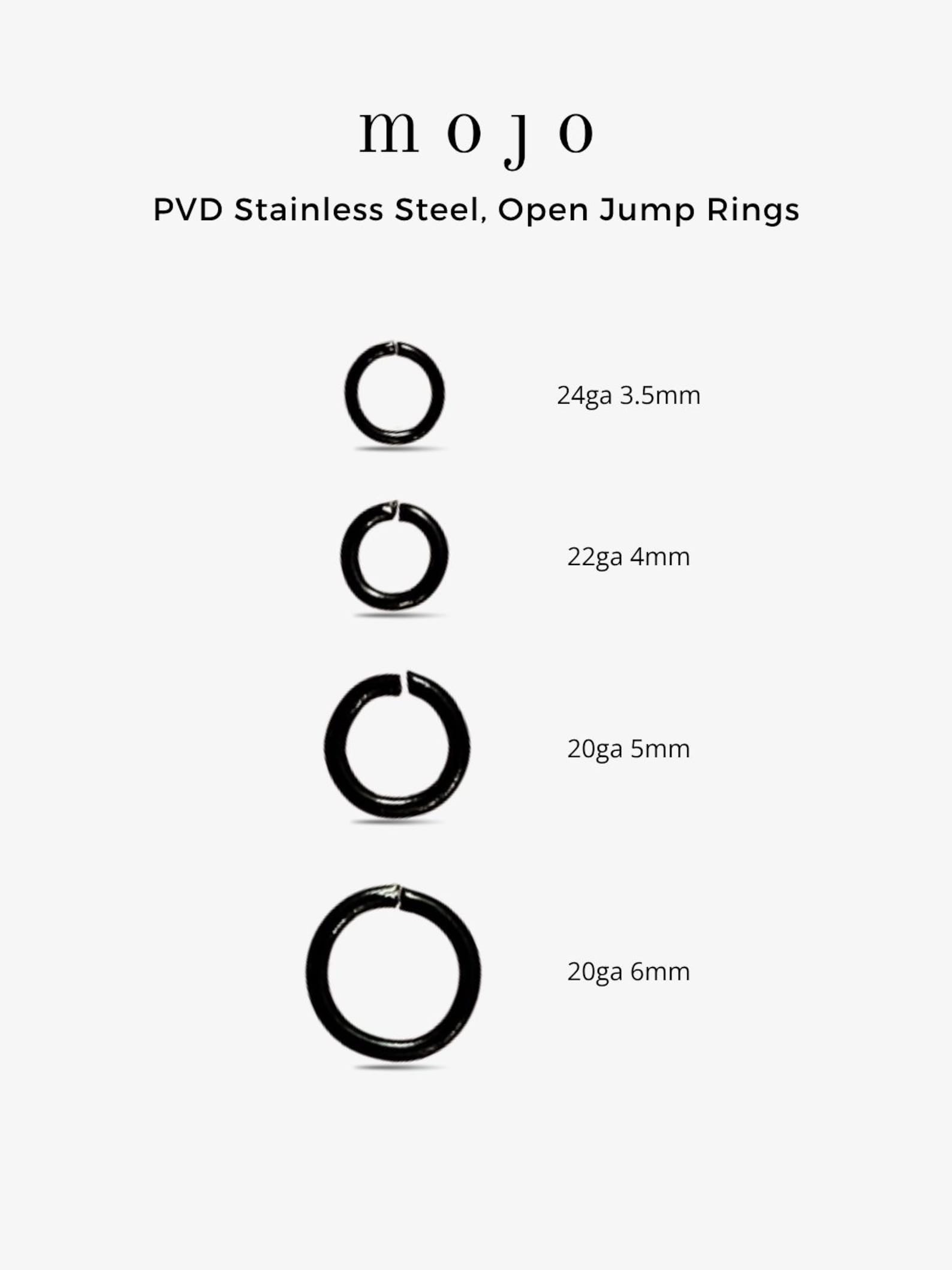 Set of 20, 60, 100 Black Jump Rings for Permanent Jewelry PVD Stainless ...