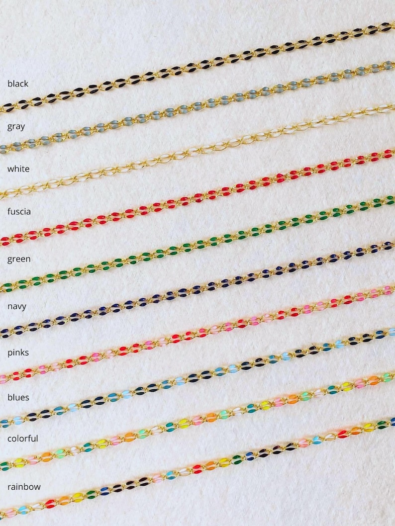 10 Colors! Enamel Chain, Multi Color Unfinished Chain by the Foot for ...