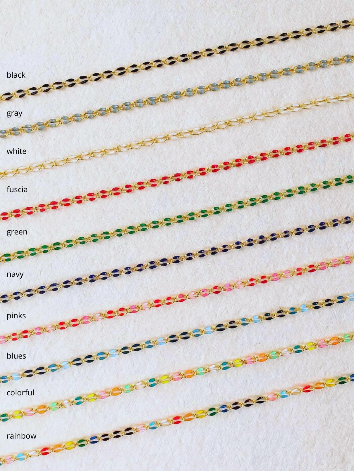 10 Colors! Enamel Chain, Multi Color Unfinished Chain by the Foot for ...