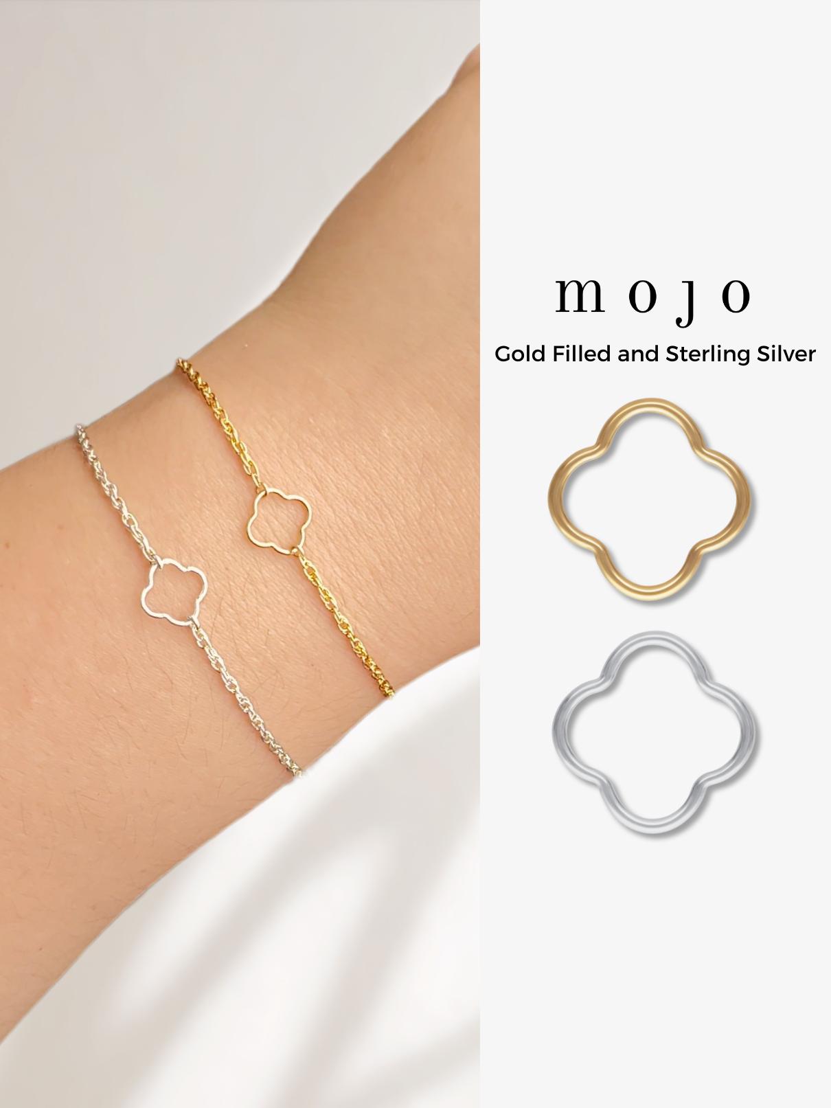 Set of 5 x 14K Gold Filled or 925 Sterling Silver Wire Clover Connectors for Permanent Jewelry, Flower Connector Bracelet Supplies ASIA