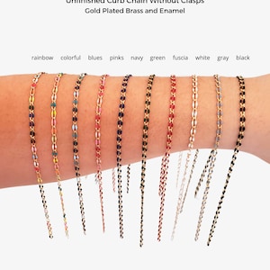 10 Colors! Enamel Chain, Multi Color Unfinished Chain by the Foot for ...