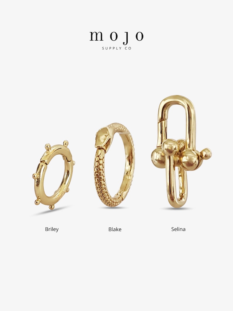 3 Styles! Charm Enhancer Collection, Gold Snap Clasp Ring Round Circle ...