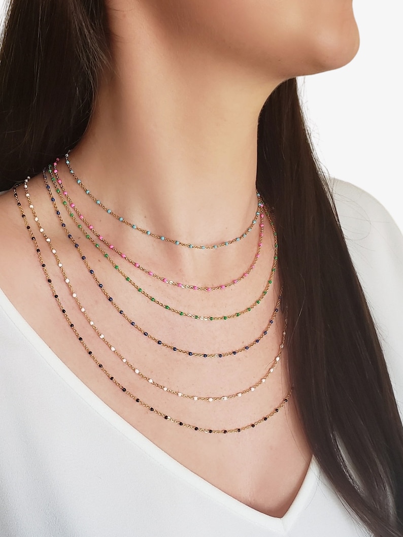 Good Colorful Chain Gold Filled Enamel Chain Colorful Unfinished Chain for Permanent ...