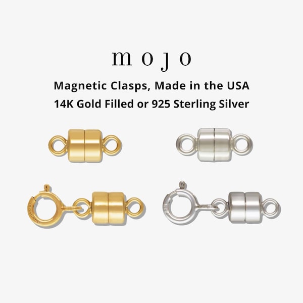 Chiusura magnetica in oro 14 carati o argento sterling 925 per collane o bracciali, permette di trasformare i gioielli in chiusure magnetiche. Prodotto negli Stati Uniti.