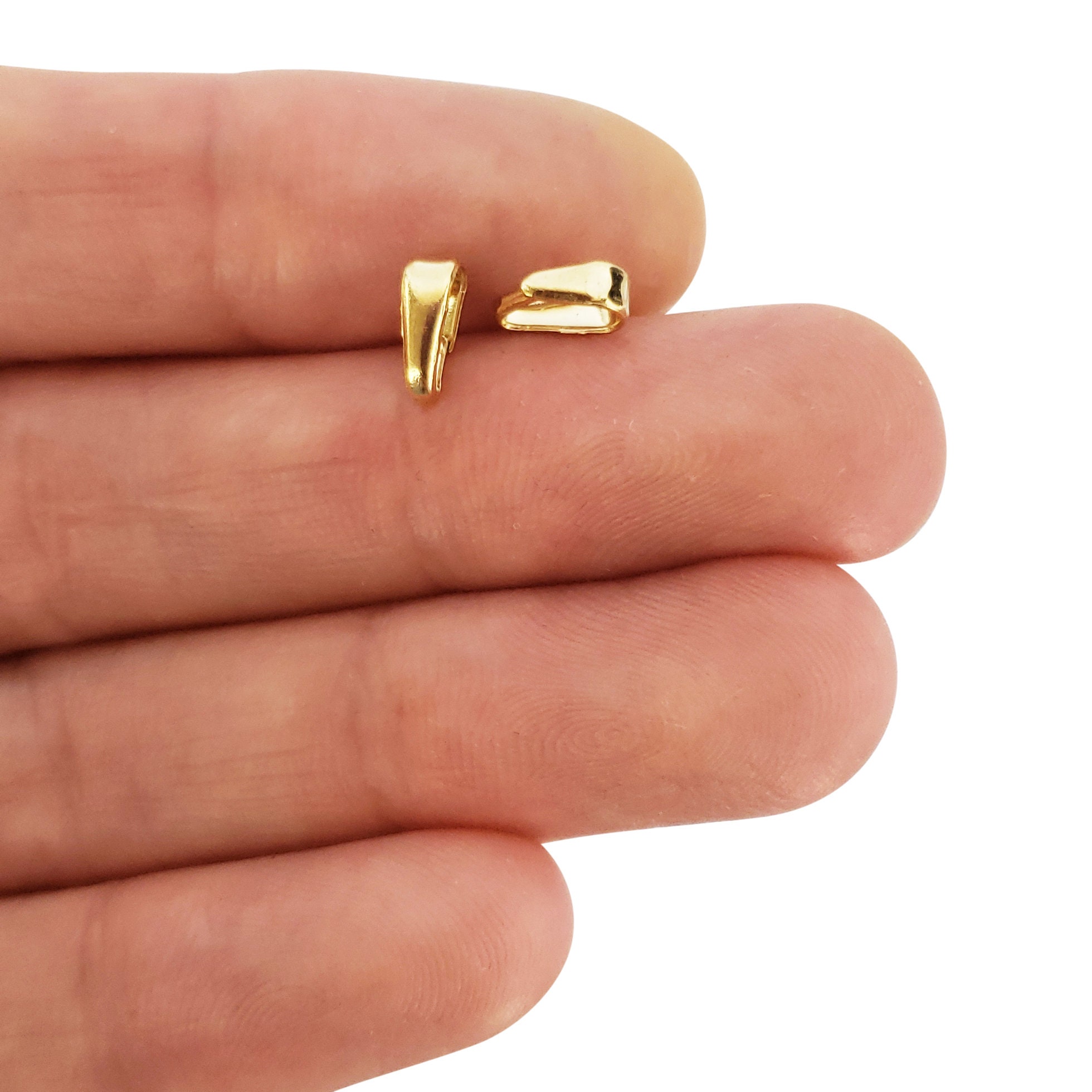 10 Gold Pinch Bails Small 7mm bail Necklace Supplies Bail for Etsy