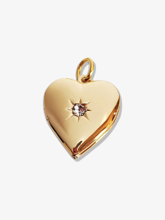 Diamond Heart Locket Vintage Antique Open Openable Pendant Small