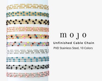 Gold Or Silver Enamel UNFINISHED CHAIN For Permanent Jewelry Chain By The Foot 2MM 6 Colors Necklace Bracelet Jewelry Wholesale ELIZA