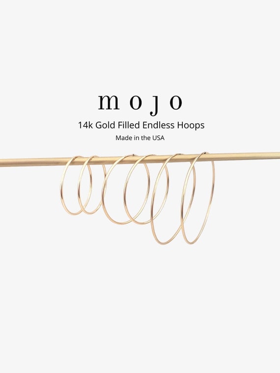 Endless Hoop Earrings 38mm 14k Gold-filled - Made in the USA Endless Hoop Earrings 38mm 14k Gold-filled - Made in the USA