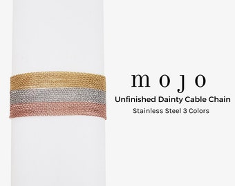 3 Colors! Dainty Stainless Steel Cable Chain By The Foot Any Length 1MM Unfinished Chain For Jewelry DIY Custom Wholesale Bulk Chain LIANA