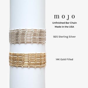 14K Gold Filled Chain By The Foot, 925 Sterling Silver UNFINISHED CHAIN for Making Necklaces Bar Link Sequin Beaded Wholesale Necklace Chain