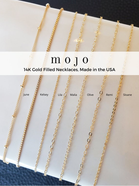 14K Yellow Gold-filled Cable Chain Adjustable Necklace Made in the USA 14K Yellow Gold-filled Cable Chain Adjustable Necklace Made in the USA