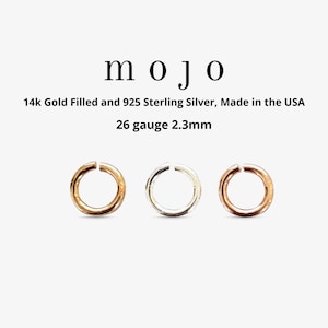Set of 20pc 26 gauge 2.3mm Jump Rings For Permanent Jewelry Smallest, Thinnest 14k Gold Filled Rose Gold Filled 925 Sterling Silver 26ga ga