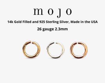 Set of 20pc 26 gauge 2.3mm Jump Rings For Permanent Jewelry Smallest, Thinnest 14k Gold Filled Rose Gold Filled 925 Sterling Silver 26ga ga