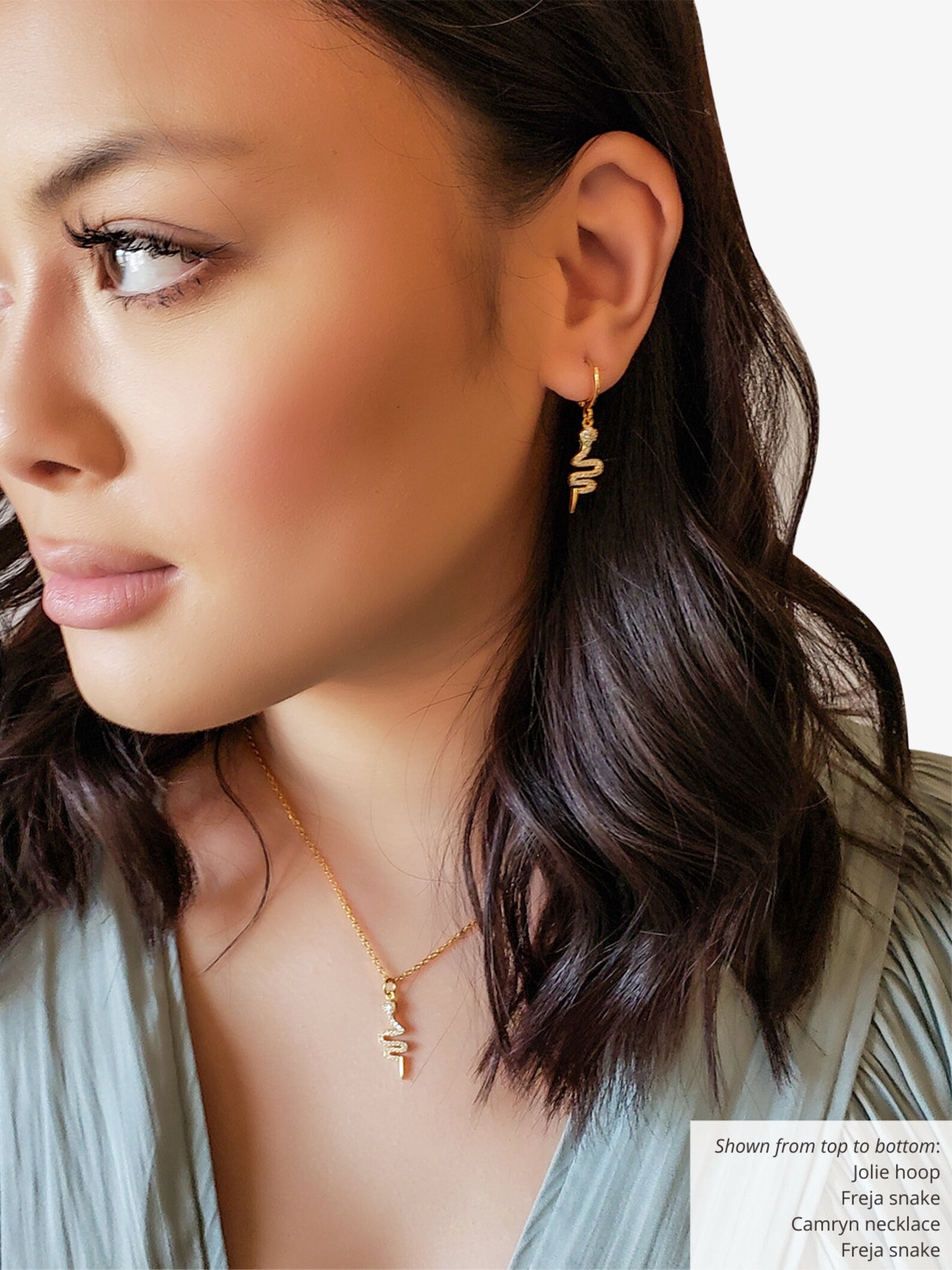 Gold Snake Pendant 3 Styles 24K Gold Plated Brass Snake Charm | Etsy