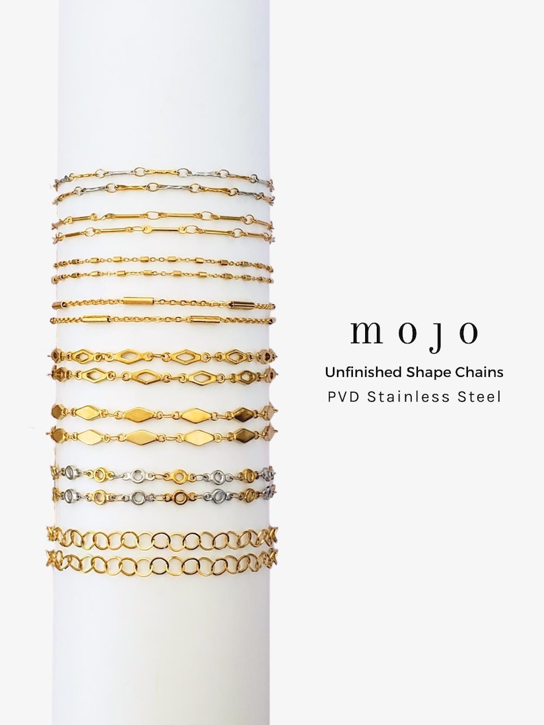 8 Styles! Chain by the Foot for Permanent Jewelry, Circle Bar Diamond ...