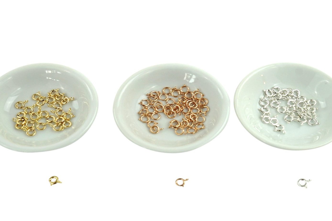 Spring Rings Fillers 5 Pcs 14K Gold Filled 925 Sterling Silver 6mm Spring Ring W Closed Ring ...