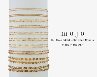 10 Styles! 14K Gold Filled Chain By The Foot for Permanent Jewelry Sunburst Cable Dainty Disc Arrow Sequin Beaded Satellite UNFINISHED CHAIN