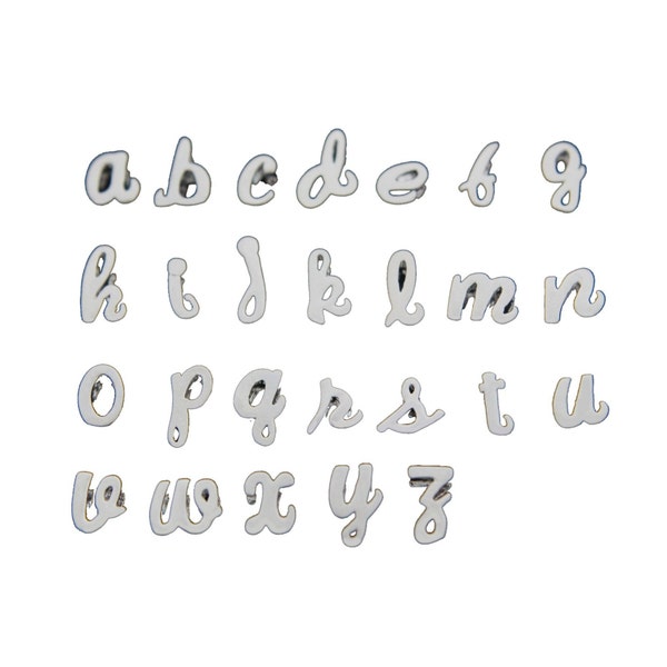 Tiny Initial Letter Alphabet A B C D E F G H I J K L M N O P R S T U Necklace Personalized Charm Silver Color Rhodium Plated Brass SANDRA