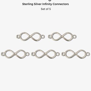 Set of 5 X Sterling Silver Infinity Connector for Permanent Jewelry ...