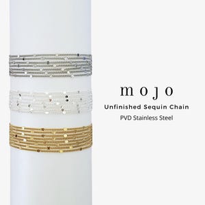 3 Colors! Sequin Cable Unfinished Chain for Jewelry Making Stainless Steel Necklace Bracelet Chain By The Foot No Clasp Wholesale Bulk ROBIN