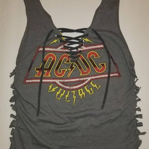 DIY Upcycled AC/DC Tank Top Handmade Classic Rock Punk Retro - Etsy