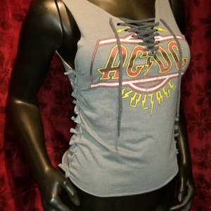 DIY Upcycled AC/DC Tank Top Handmade Classic Rock Punk Retro - Etsy
