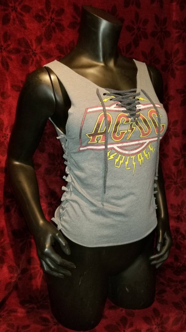 DIY Upcycled AC/DC Tank Top Handmade Classic Rock Punk Retro - Etsy