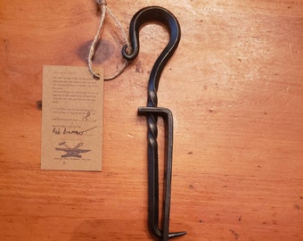 Hand forged adjustable trammel hook "Bushcraft Collection"
