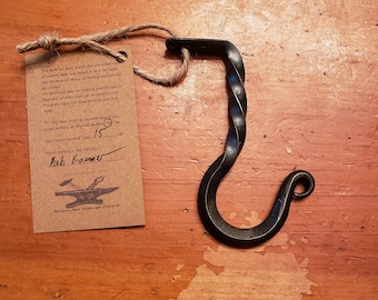 Hand Forged Steel Under Cabinet Hooks. "Classic Twist Collection"