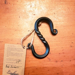 Set of 6 Hand Forged Steel Under Cabinet Hooks Classic Twist Collection