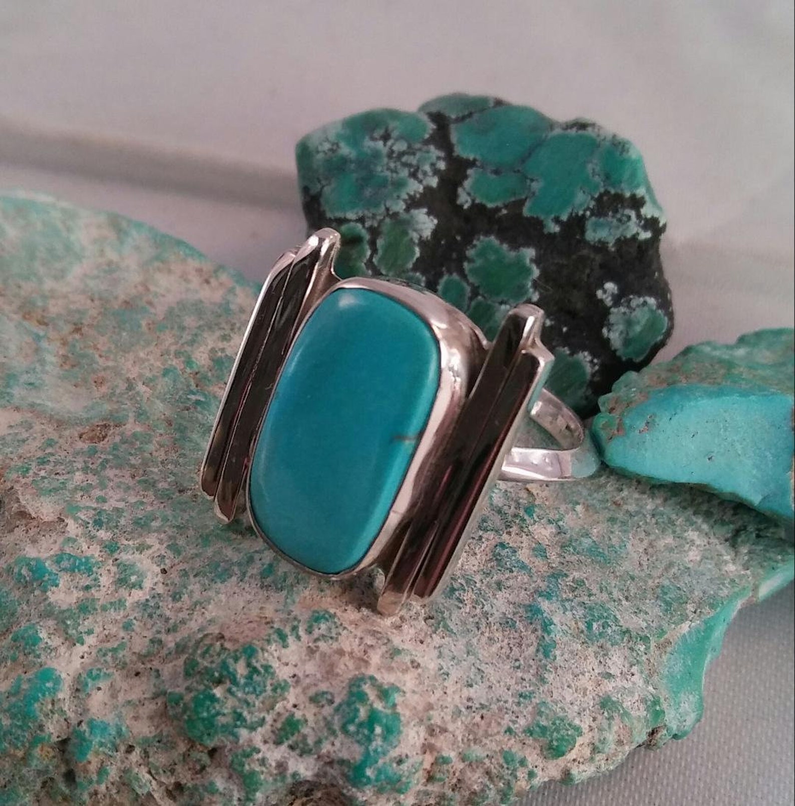 Sleeping Beauty Turquoise Hand Made Sterling Silver Ring Size 6 - Etsy
