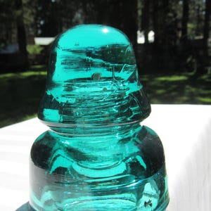 Teal Aqua Insulator, Stunning Teal Aqua Glass &quot;B&quot; Insulator