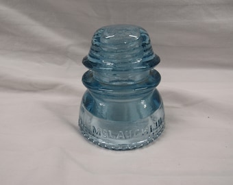 Blue Glass Insulator, Light Blue McLaughlin Insulator