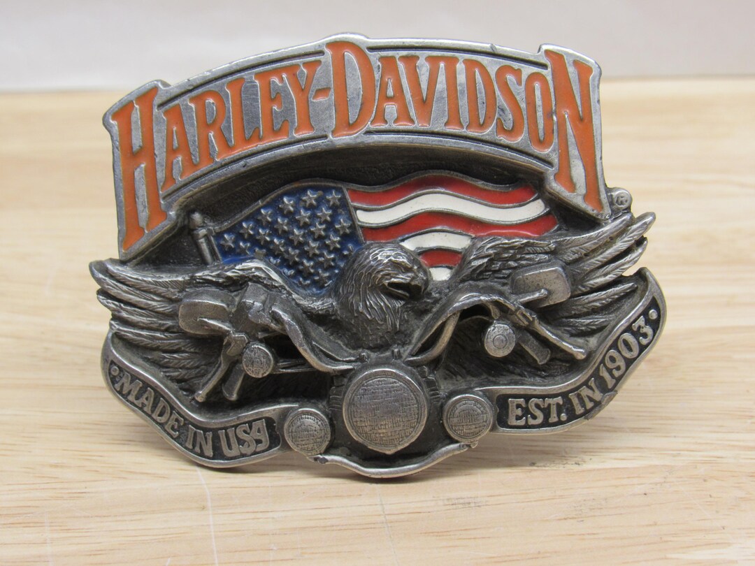 Harleton Buckle Harley Davidson Buckle, 1991 Harley Davidson Eagle Buckle, H402 Harley ...
