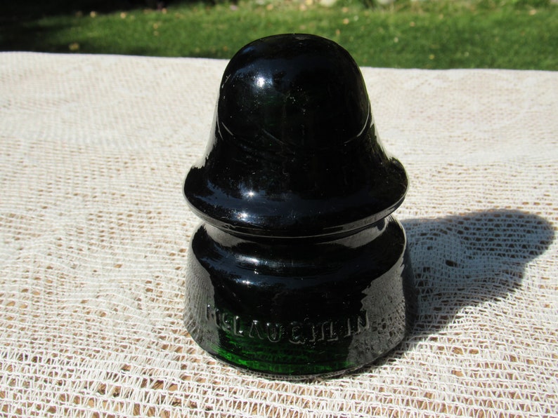 Green Glass Insulator Emerald Green Mclaughlin Insulator Etsy